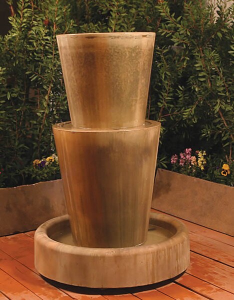 Bi-level Jug Garden Fountain Modern Decor For Outdoor Use